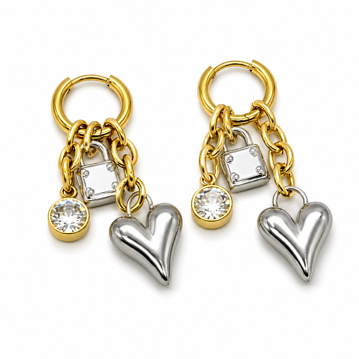 ORECCHINI ROMANTIC LOCK BICOLORE